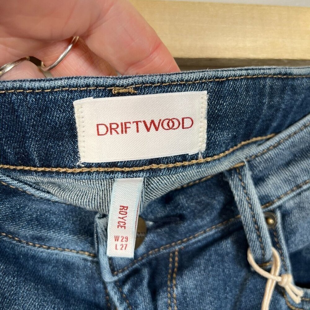 Driftwood Royce Jeans Size 29 High Rise Straight Leg Ankle Medium Wash Blue - Picture 3 of 10